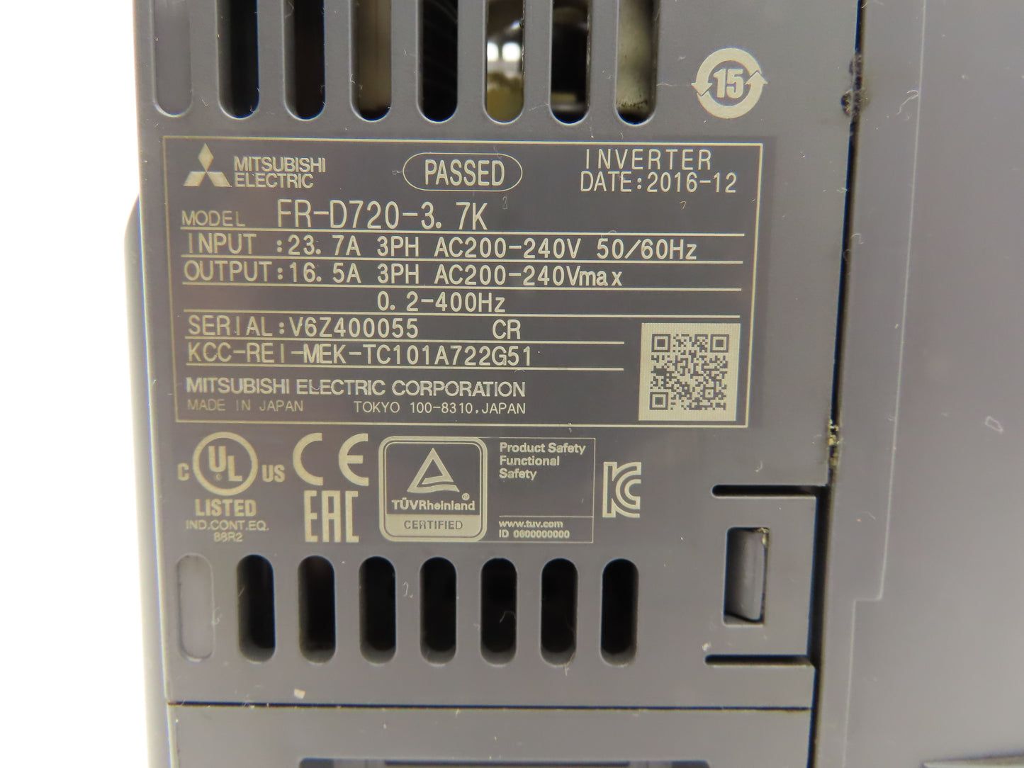 Mitsubishi FR-D720-3.7K Freqrol D700 VFD Inverter AC Drive 5Hp 240V 3Ph