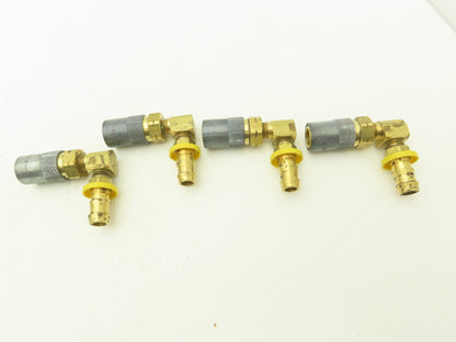 Parker PC318V-BP Mold Coolant Quick Coupling 90 Deg Barb 1/2" Hose ID Lot of 4