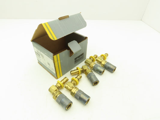 Parker PC318V-BP Mold Coolant Quick Coupling 90 Deg Barb 1/2" Hose ID Lot of 5