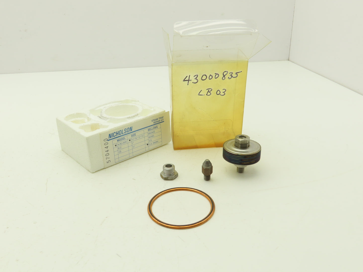 Nicholson 5704400 Steam Trap Repair Kit A-AU-AHV Bronze Bellows 2-3/4" Washer