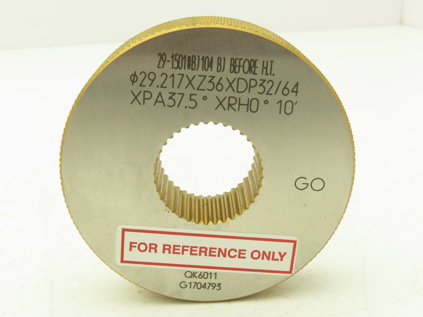 OSG Spline Threaded Ring Gauge XPA37.5° XRH0° Inspection Go / No Go