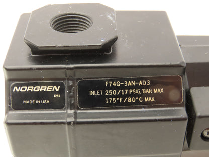 Norgren F74G-3AN-AD3 Pneumatic Air Line Filter 3/8"PTF 250PSI