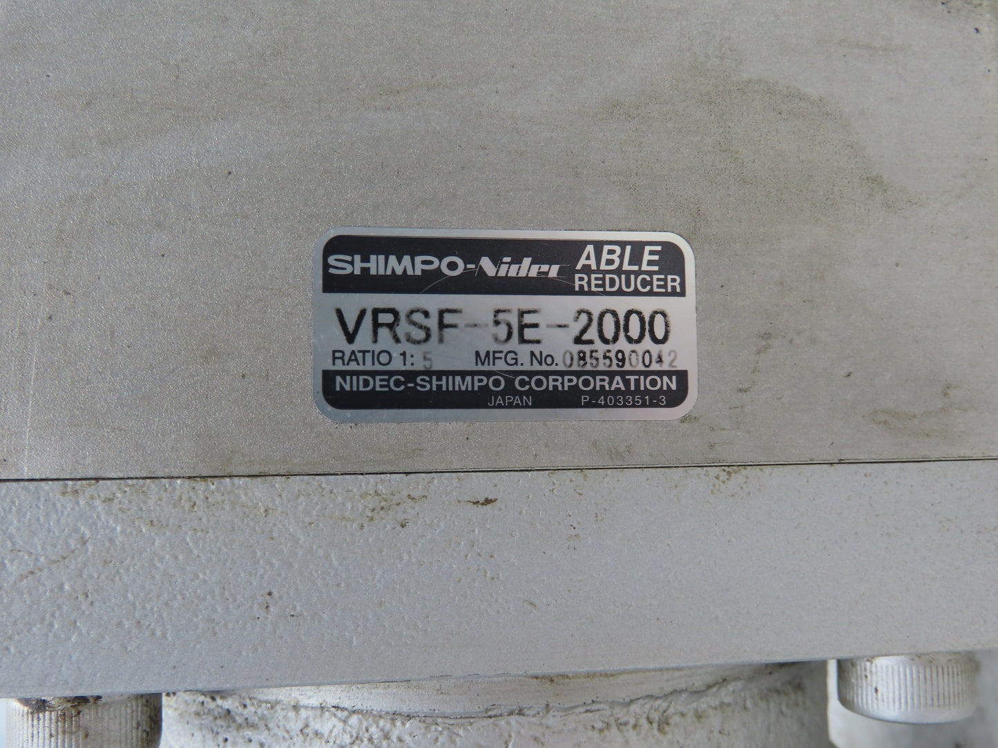 Nidec-Shimpo VRSF-5E-2000 Inline Planetary Able Reducer Gear Head 5:1 Ratio