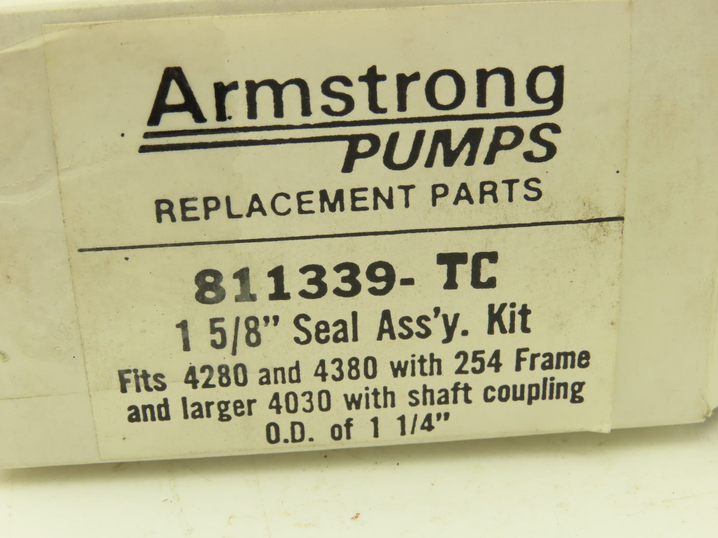 Armstrong 811339-TC Mechanical Seal Kit Assy 1-5/8" Fits 4280 & 4380 Pumps