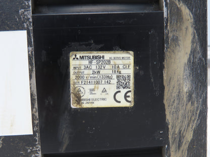 Mitsubishi HF-SP202B Servo Brake Motor 2kW 2000 RPM 132V 3PH Encoder 0BA18-100