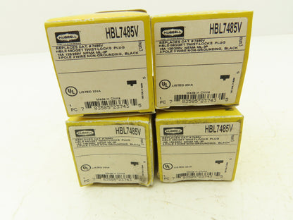 Hubbell HBL7485V Midget Twist-Lock Male Plug 15A 125VAC 3-Pole 3-Wire  Lot of 5