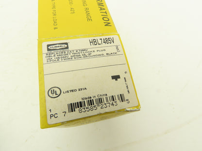 Hubbell HBL7485V Midget Twist-Lock Male Plug 15A 125VAC 3-Pole 3-Wire  Lot of 5