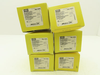 Hubbell HBL7409C Twist-Lock Flanged Receptacle 20A 3PH 120/208V 4P 4W  Lot of 6