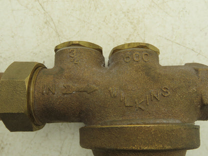 Wilkins Regulator 600LPV Pressure Reducing Valve and Strainer 3/4" NPT 10-35 PSI