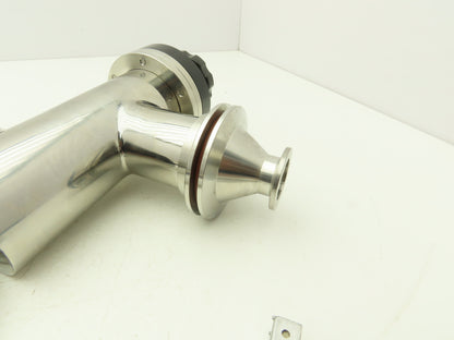 Kurt J Lesker SL0200MVQF Manual Bellows Angle Valve 2" SS Flanged W 1" Reducer