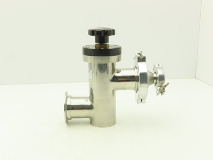 Kurt J Lesker SL0200MVQF Manual Bellows Angle Valve 2" SS Flanged W 1" Reducer