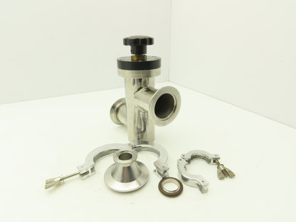 Kurt J Lesker SL0200MVQF Manual Bellows Angle Valve 2" SS Flanged W 1" Reducer