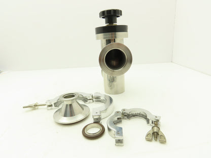 Kurt J Lesker SL0200MVQF Manual Bellows Angle Valve 2" SS Flanged W 1" Reducer