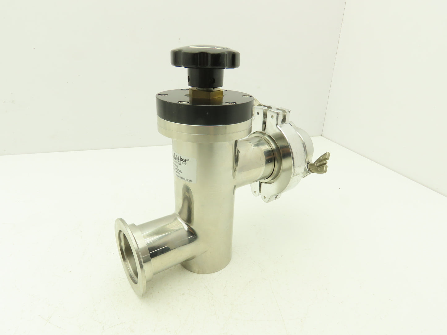 Kurt J Lesker SL0200MVQF Manual Bellows Angle Valve 2" SS Flanged W 1" Reducer