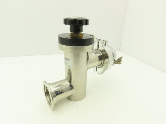 Kurt J Lesker SL0200MVQF Manual Bellows Angle Valve 2" SS Flanged W 1" Reducer