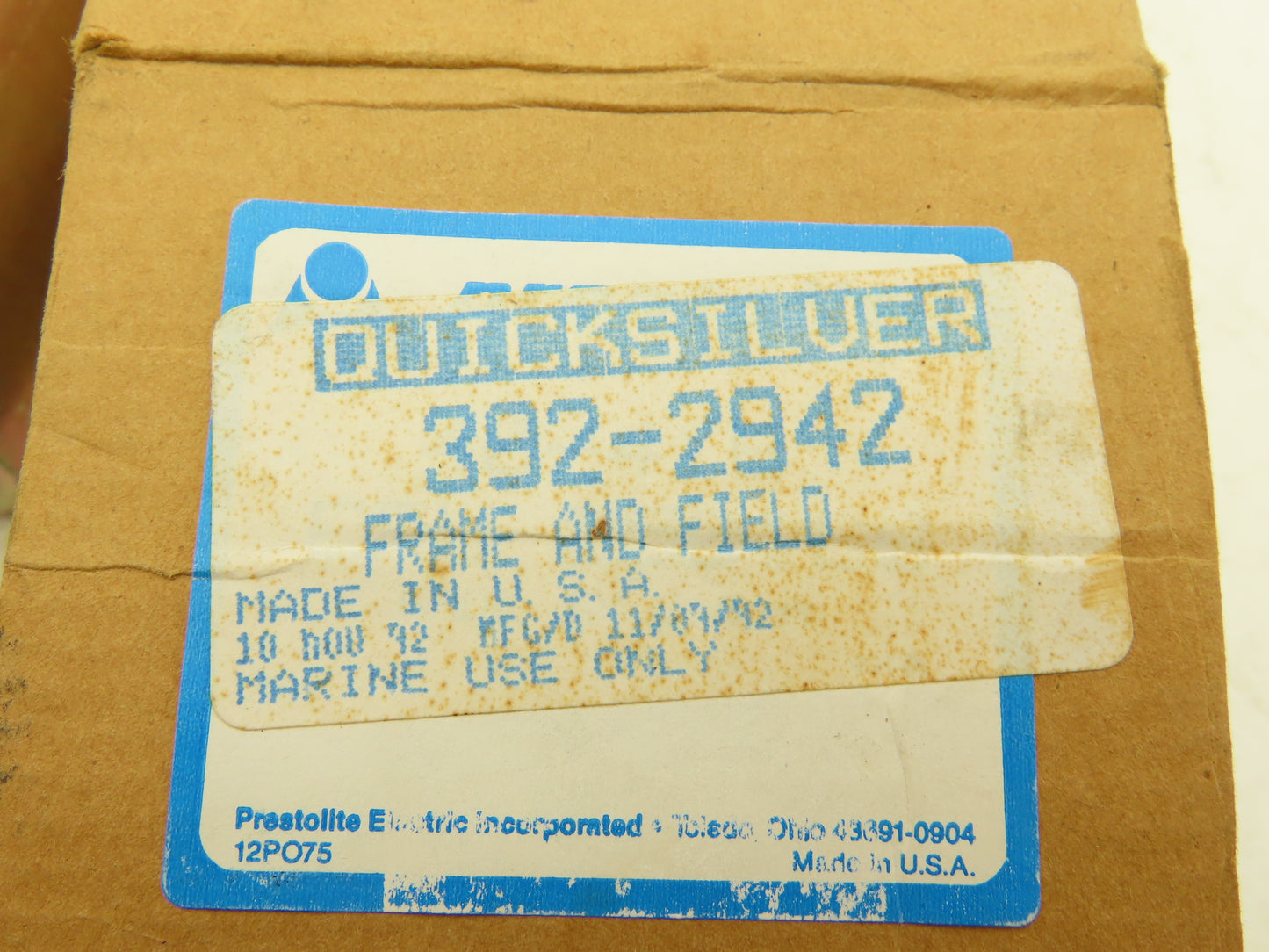 Prestolite Electric 392-2942 Field Frame Assembly Mercury Quicksilver Tilt Trim