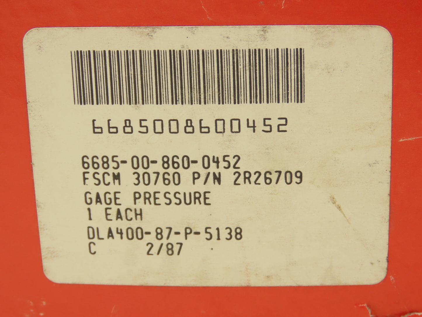 Ingersoll Rand 2R26709 Discharge Pressure Gauge 0-200 PSIG 1/8" NPT Rear Port