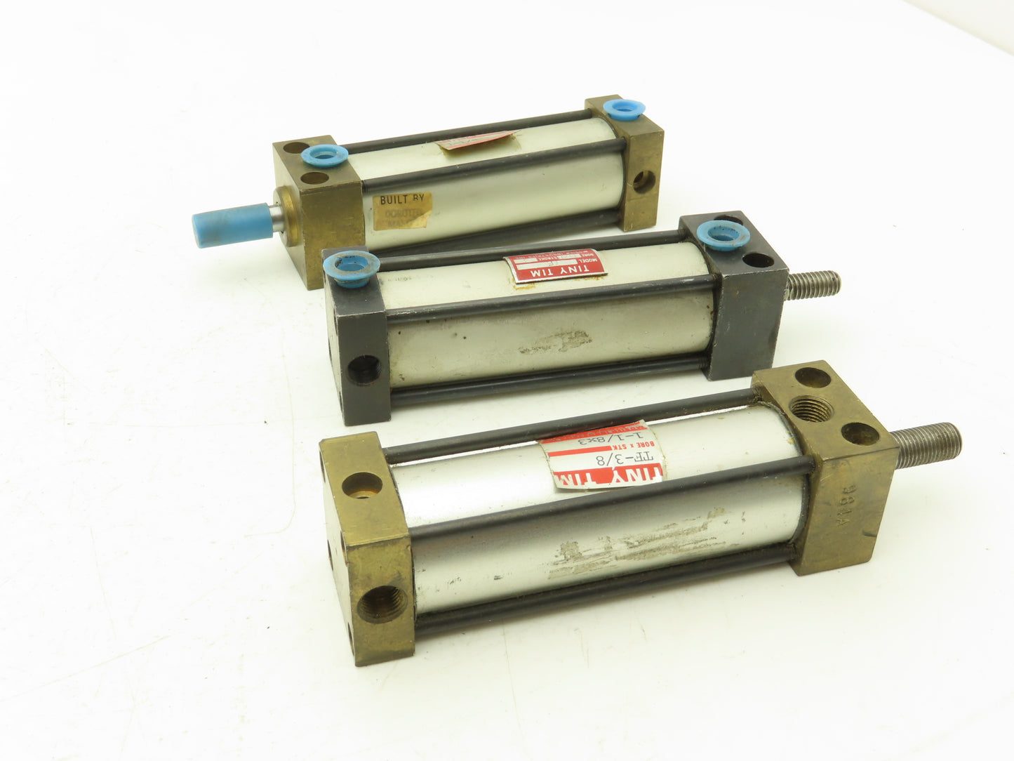 Mosier TF-38 Pneumatic Air Cylinder 1-1/8" Bore x 3" 3/8"-24 Rod Stroke Lot of 3
