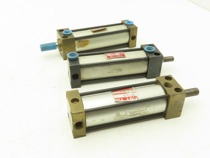Mosier TF-38 Pneumatic Air Cylinder 1-1/8" Bore x 3" 3/8"-24 Rod Stroke Lot of 3
