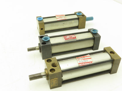 Mosier TF-38 Pneumatic Air Cylinder 1-1/8" Bore x 3" 3/8"-24 Rod Stroke Lot of 3