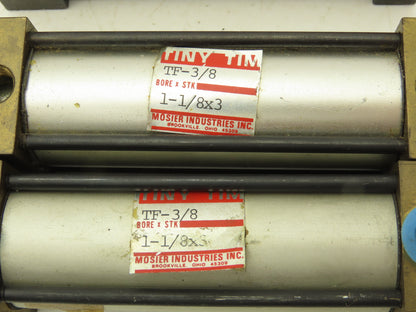Mosier TF-38 Pneumatic Air Cylinder 1-1/8" Bore x 3" 3/8"-24 Rod Stroke Lot of 3