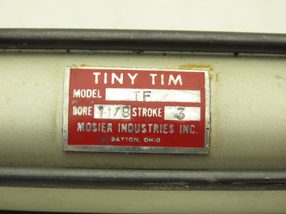 Mosier TF-38 Pneumatic Air Cylinder 1-1/8" Bore x 3" 3/8"-24 Rod Stroke Lot of 3