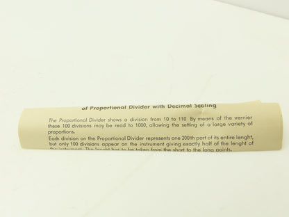 Lutz PD-81 Lutz Deluxe Drafting Proportional Divider W/Case Never Used