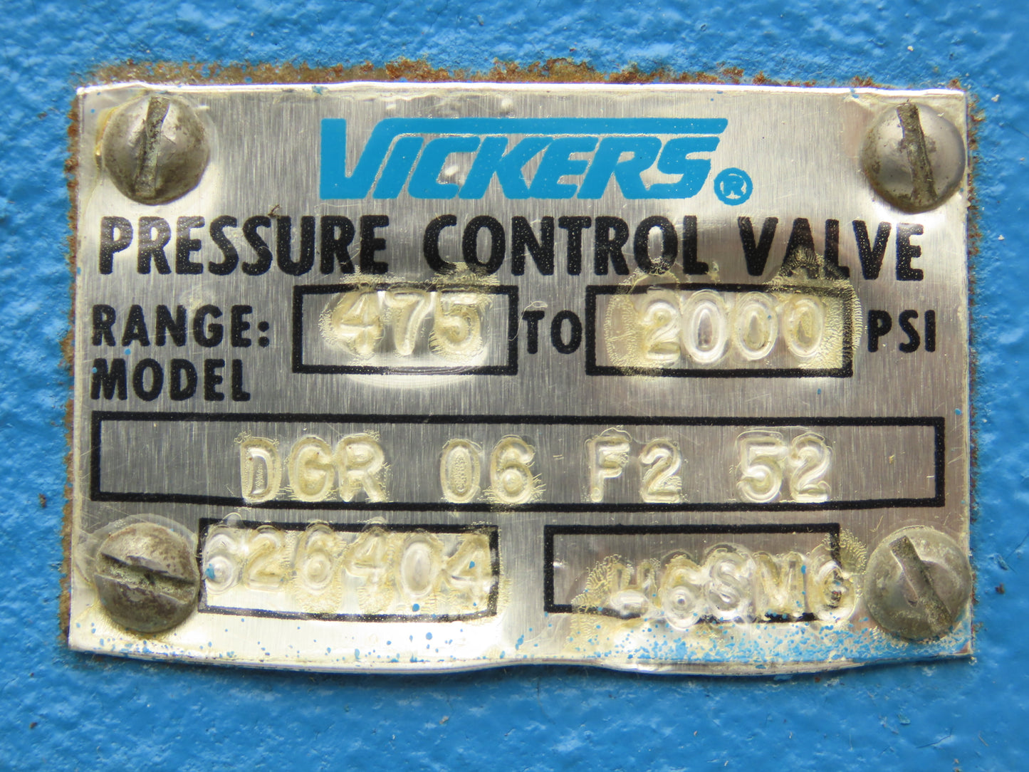 Vickers DGR 06 F2 52 Hydraulic Pressure Control Stack Valve 475-2000 PSI