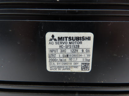 Mitsubishi HC-SFS152B AC Servo Motor 1.5kw 122V 3PH 2000rpm W/Encoder OSA18-130