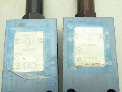Dana MRB-040-FFAH-54M Gresen Pressure Relief Valve 3000PSI 18GPM Lot of 2