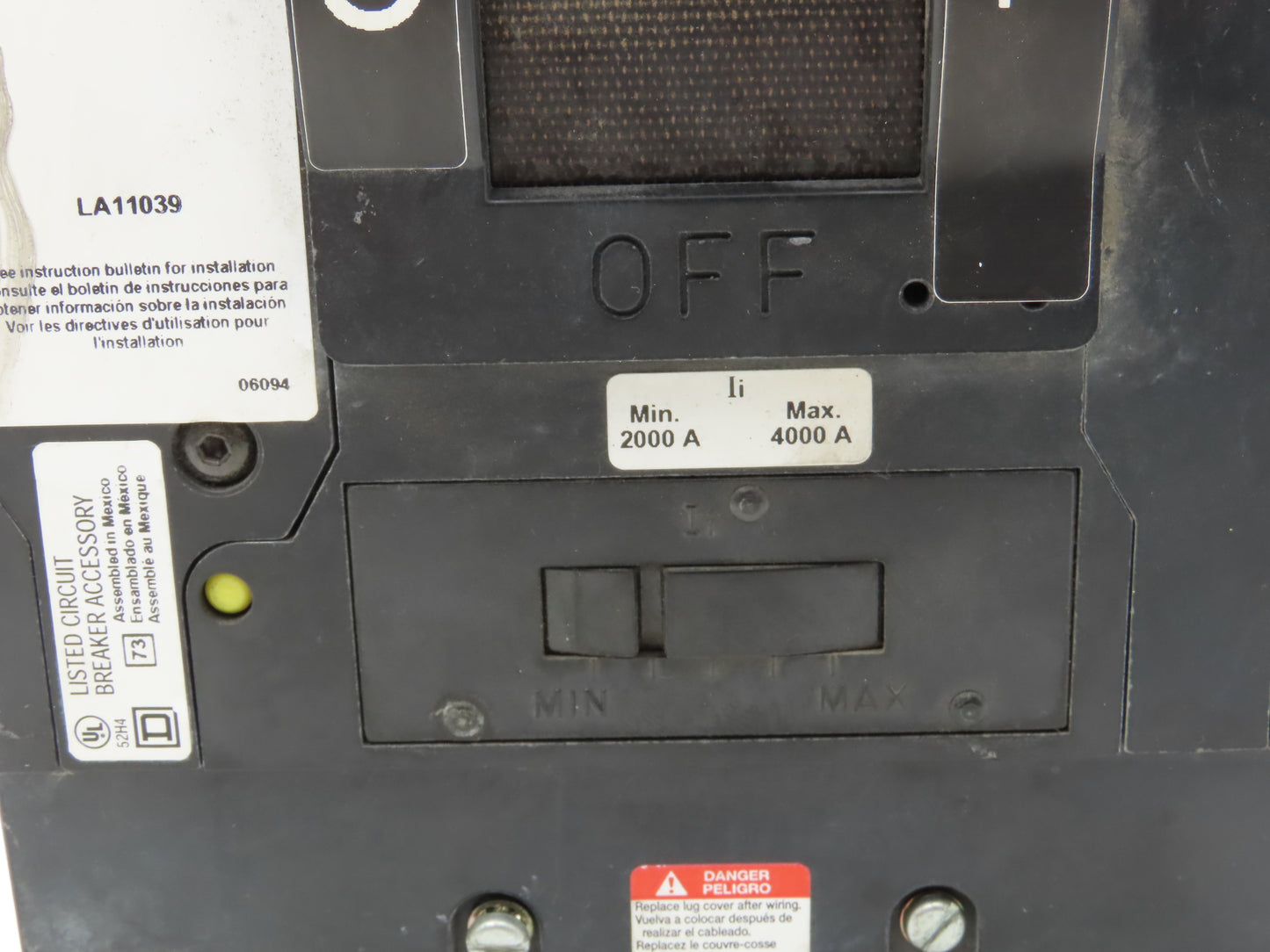 Square D LAL364001039 Circuit Breaker 600VAC 400AMP 3-Pole Gray Face Mag Trip