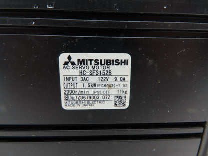 Mitsubishi HC-SFS152B AC Servo Motor 1.5kw 122V 3PH 2000rpm W/Encoder OSA18-130