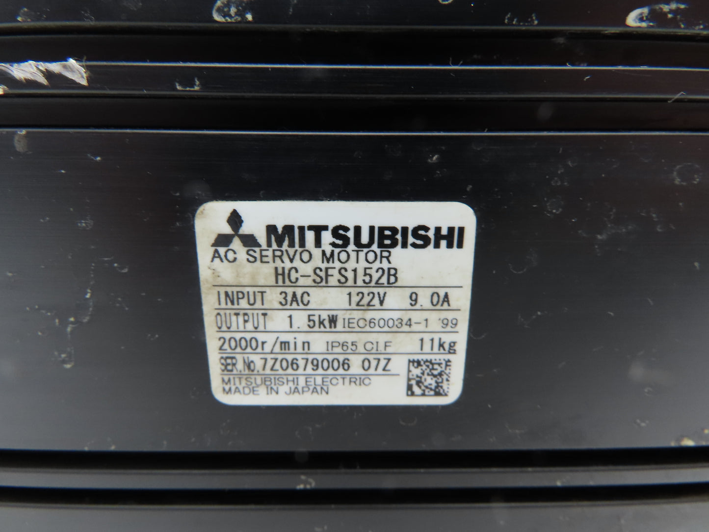 Mitsubishi HC-SFS152B AC Servo Motor 1.5kw 122V 3PH 2000rpm W/Encoder OSA18-130