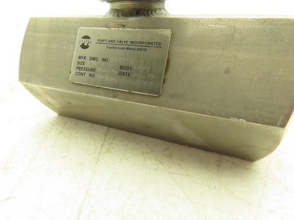 Portland Valve 0175-C Stainless Steel 3000PSI Ball Valve Size 24 SAE 1-7/8"-12