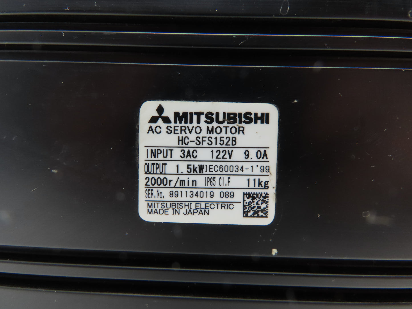 Mitsubishi HC-SFS152B AC Servo Motor 1.5kw 122V 3PH 2000rpm OSA18-130 *Read