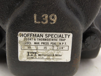 ITT Hoffman Specialty Model 55 Float & Thermostatic Steam Trap 15PSI 1-1/4"NPT