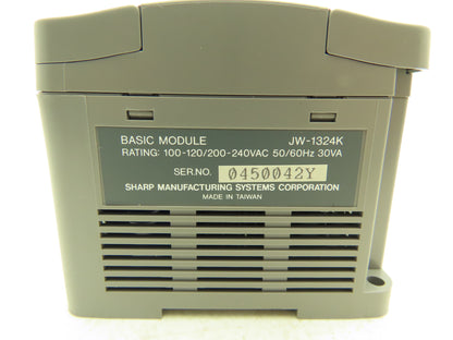 Sharp JW1324K Programable Controller Basic Module JW10 120/240 50/60Hz 30KVA