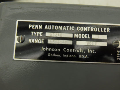 Johnson Controls A72AE Model 1 Penn Automatic Temperature Controller 25-90°F