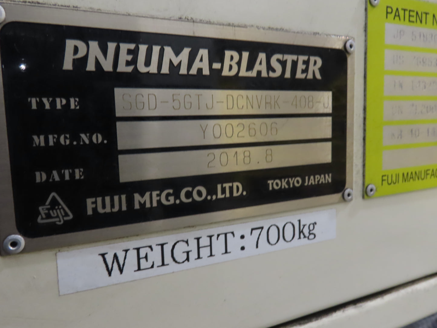 Fuji Pneuma-Blaster Automatic Rotary Air Blower Shot Blaster & Dust Collector