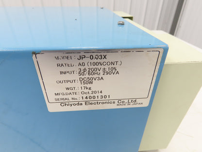 Chiyoda Electronics JP-0.03X 150 W Servo Drive Rectifier 200VAC In 50VDC 3A Out