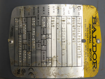 Baldor 35H875X746 Blower Motor Thermally Protected 3.5Hp 3450rpm 230/460V 56CZ