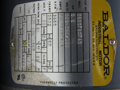 Baldor 35H875X746 Blower Motor Thermally Protected 3.5Hp 3450rpm 230/460V 56CZ