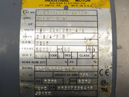 Baldor 35H875X746 Blower Motor Thermally Protected 3.5Hp 3450rpm 230/460V 56CZ