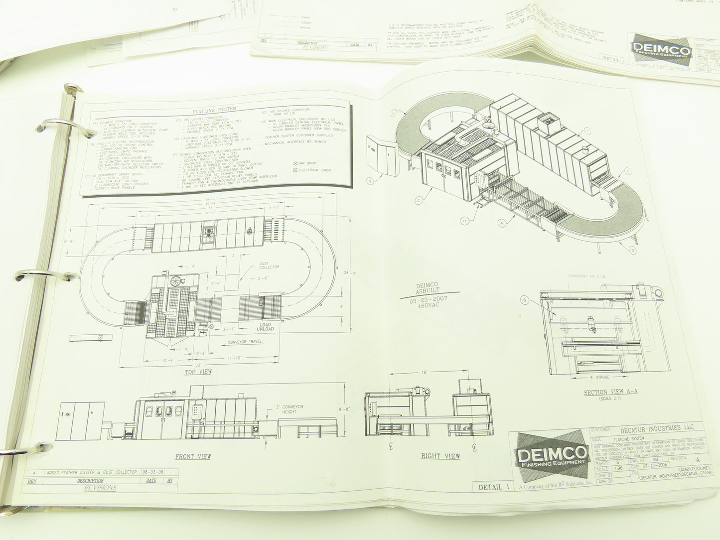 Deimco Flatline Finish Automated Finishing Equipment Cure Oven 48" Spray Booth