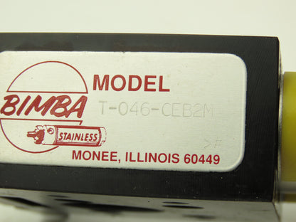 Bimba T-046-CEB2M Pneumatic Linear Bearing Thruster Actuator Cylinder 6" Stroke