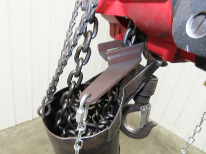 Aro 7776E 1/2 Ton 1000lb Pneumatic Air Chain Hoist 22' Lift 15' Pull Chain