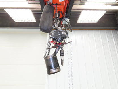 Aro 7776E 1/2 Ton 1000lb Pneumatic Air Chain Hoist 22' Lift 15' Pull Chain