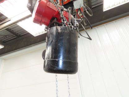Aro 7776E 1/2 Ton 1000lb Pneumatic Air Chain Hoist 22' Lift 15' Pull Chain