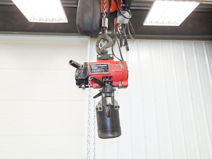 Aro 7717E 1/4 Ton 500lb Pneumatic Air Chain Hoist 7' 10" Lift 10' Pull Chain