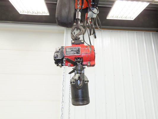 Aro 7717E 1/4 Ton 500lb Pneumatic Air Chain Hoist 7' 10" Lift 10' Pull Chain